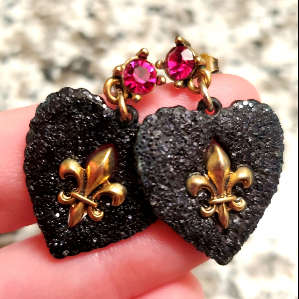 Betsey Johnson Fleur De Lis Earrings